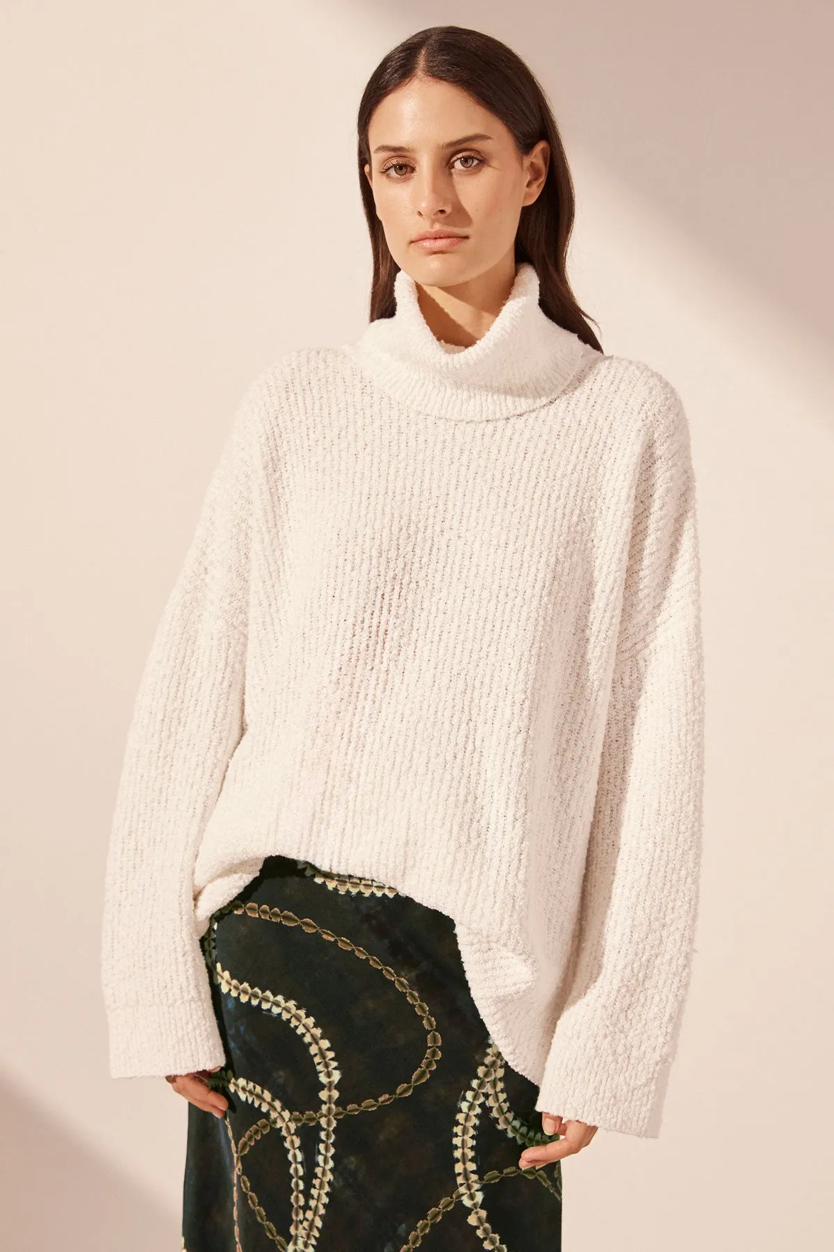 VAIANA ROLL NECK JUMPER - IVORY