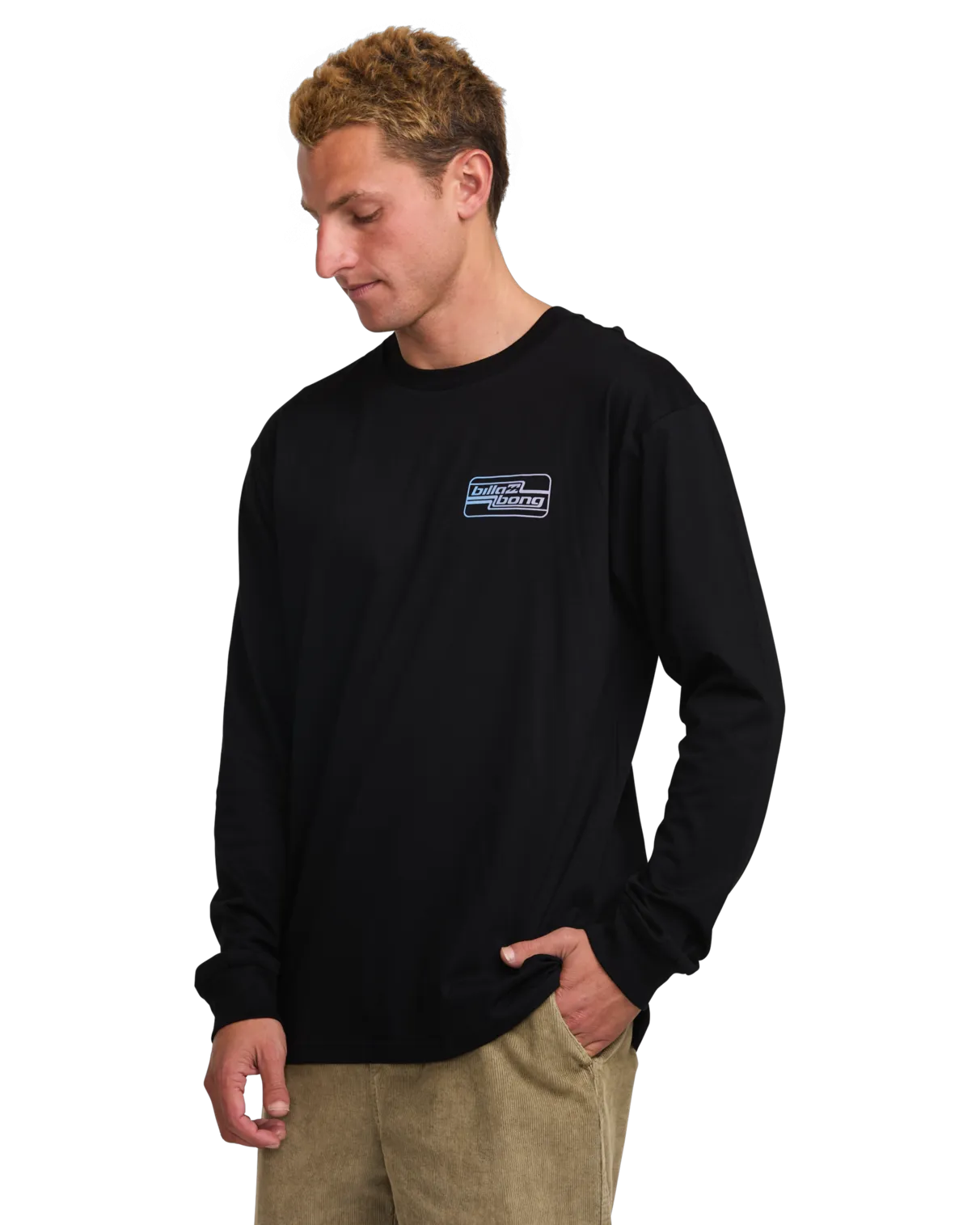 Walled Regular Long Sleeve T-Shirt in Black