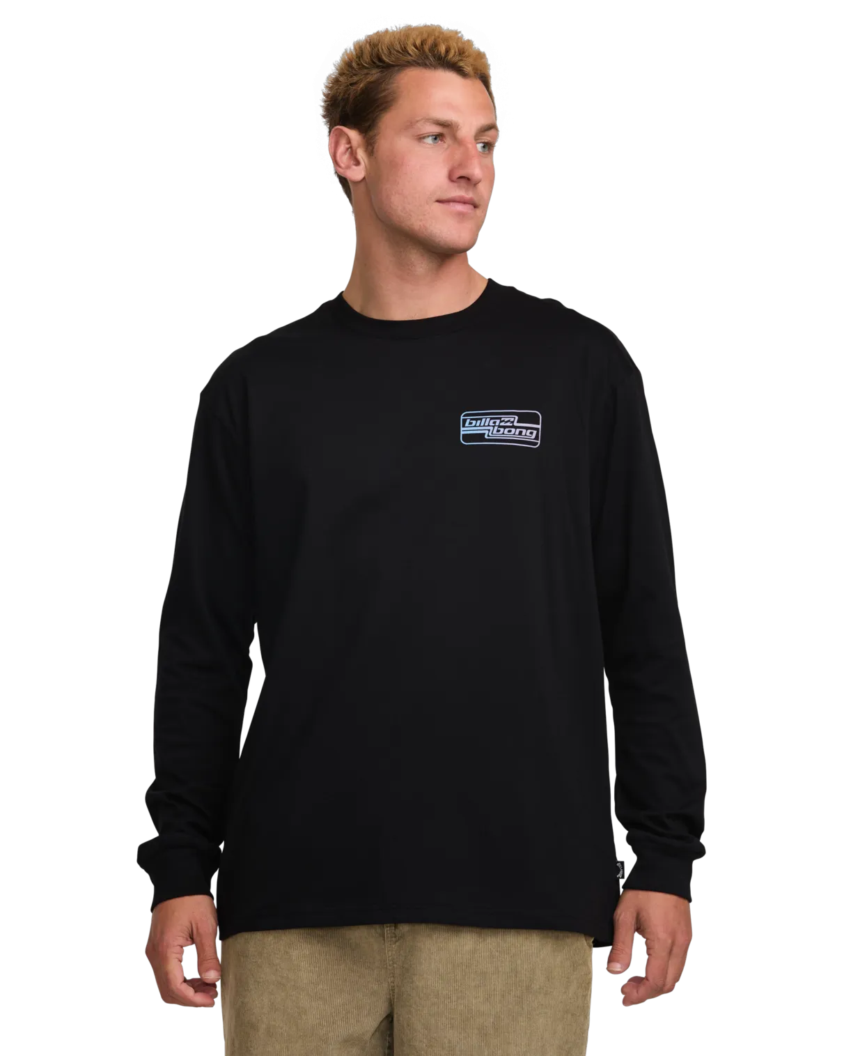 Walled Regular Long Sleeve T-Shirt in Black