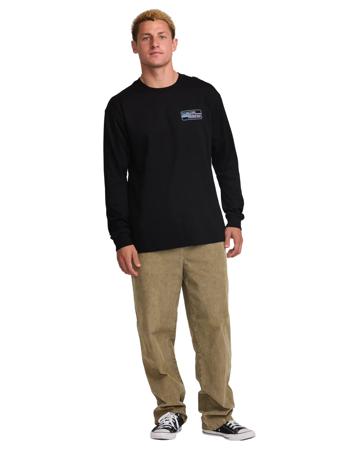 Walled Regular Long Sleeve T-Shirt in Black