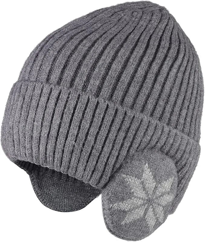 Winter Beanie Hat for Men Women Warm Knitted Cap Ear Protection Head Cap  B199372