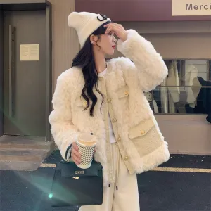 Woman Oversized Faux Fur Shearling Suede Coat